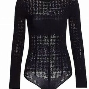 Wolford Black Sheer Lace Bodysuit